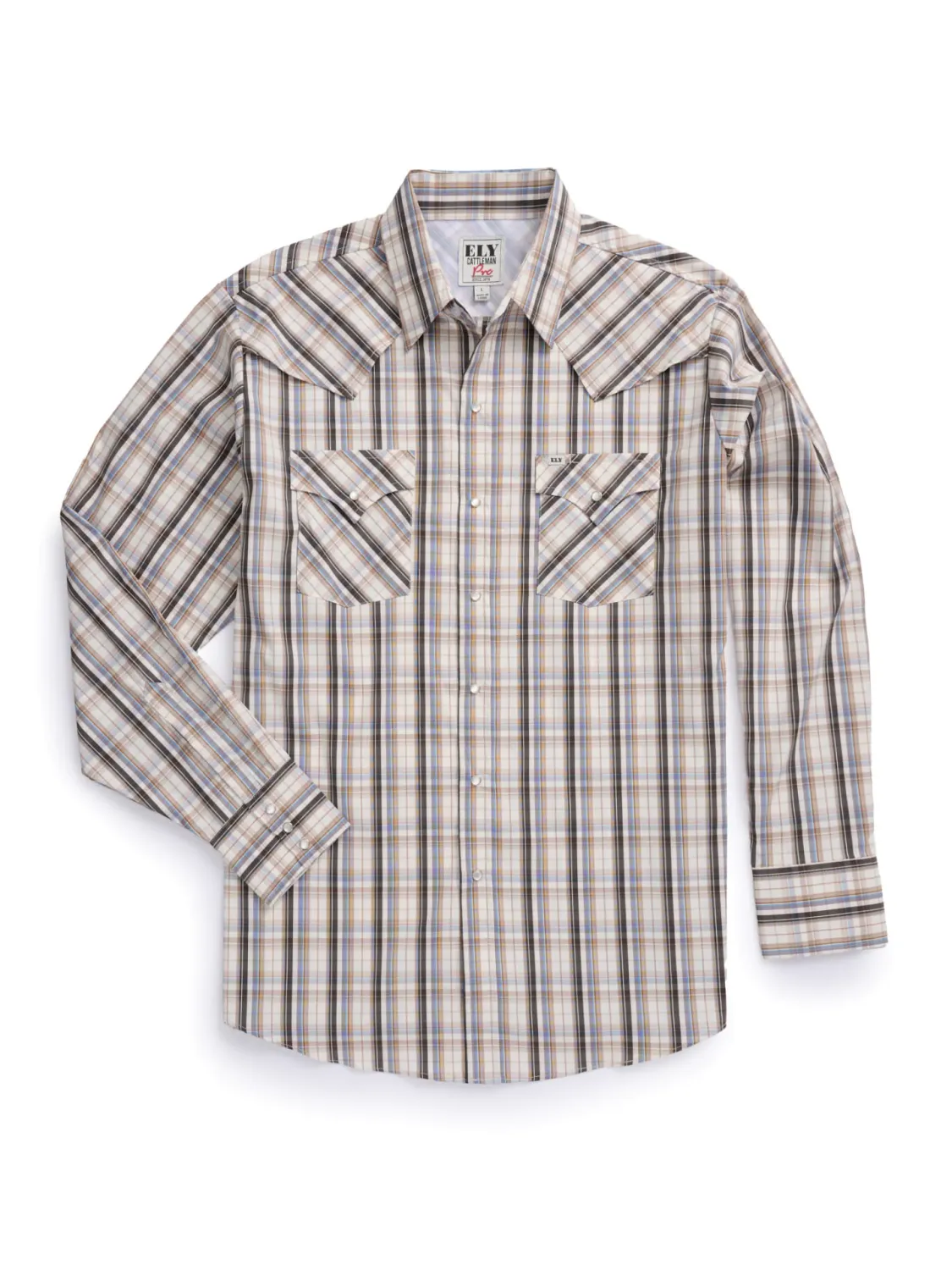 2024003 ELY STRETCH VENTED OUTDOOR PLAID WITH SNAPS