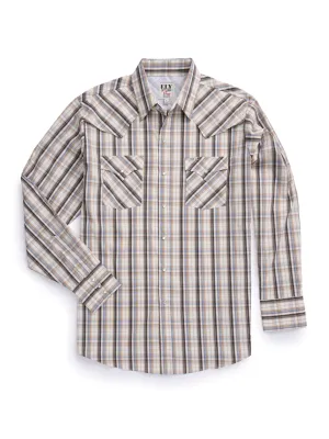 2024003 ELY STRETCH VENTED OUTDOOR PLAID WITH SNAPS