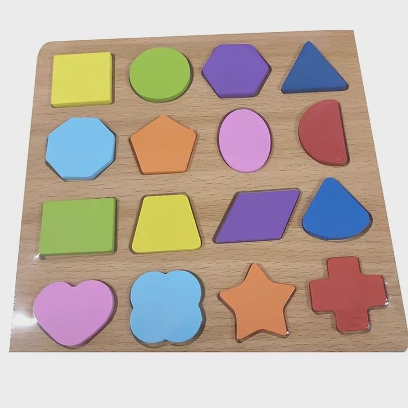 Geometric shape wooden puzzle