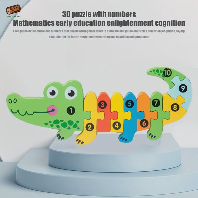 Alligator wooden puzzle