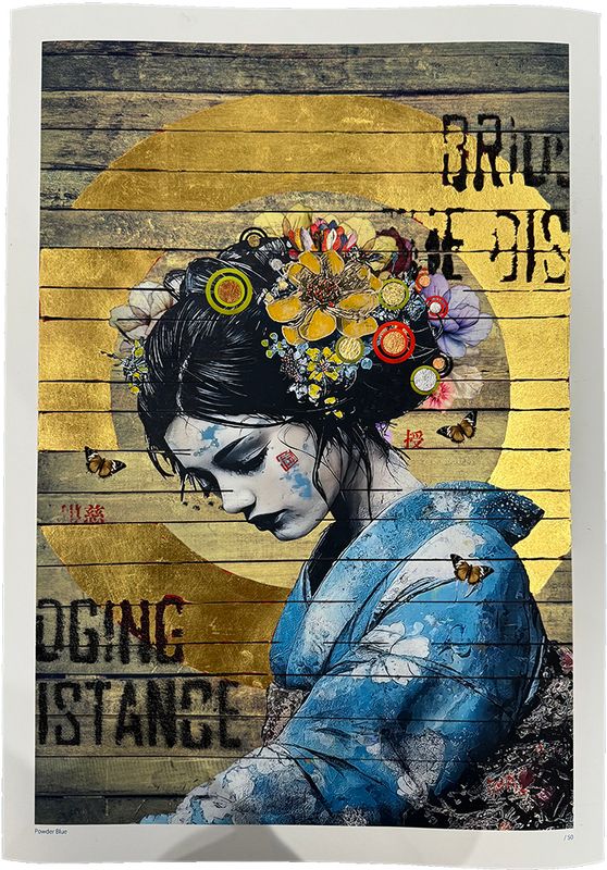 Powder Blue in 24 Carat Gold Leaf