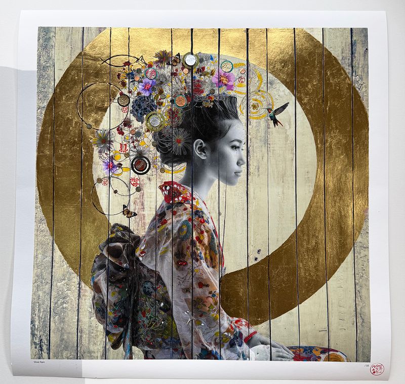 Silver Rain in 24 Carat Gold Leaf