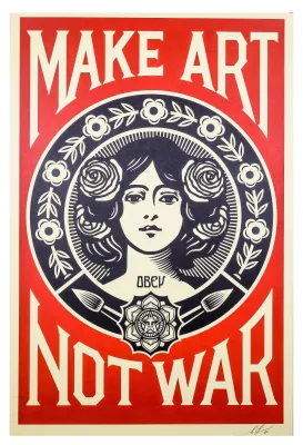 Make Art Not War Signed Offset Lithograph