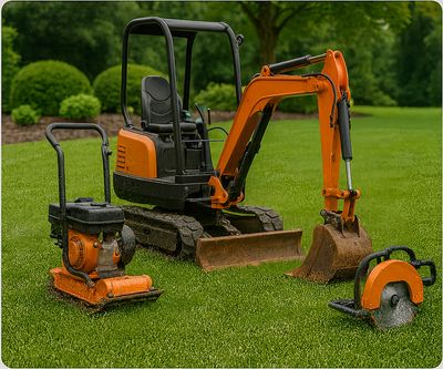 pelle rétro dumper pilonneuse brouette à moteur plaque vibrante