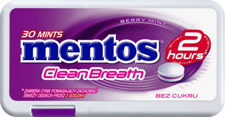Mentos Clean Breath Pastylki Berry Mint BEZ CUKRU
