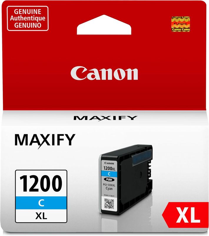 Canon Genuine PGI-1200 XL HIGH Yield Pigment Ink Cartridge, Cyan