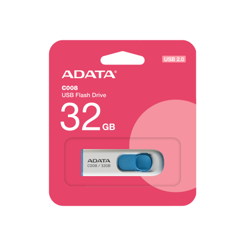 ADATA C008 USB 2.0 32GB Retractable Capless Flash Drive