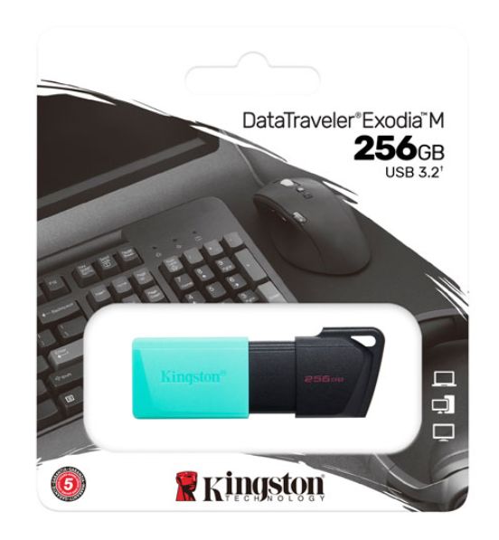 Kingston DataTraveler Exodia M 256GB USB 3.2 Flash Drive - Black/Teal