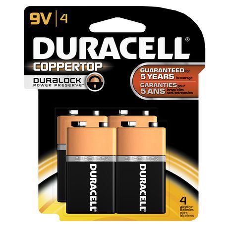 Duracell Coppertop Alkaline Batteries 9V 4 / PacK
