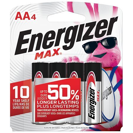 Energizer - MAX AA Batteries (4 Pack), Double A Alkaline Batteries