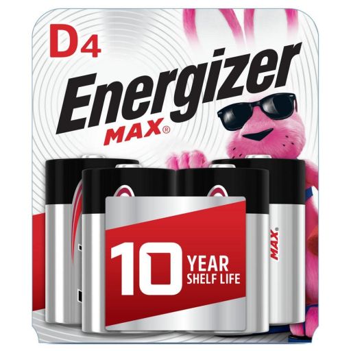 Energizer - MAX D Batteries (4 Pack), D Cell Alkaline Batteries