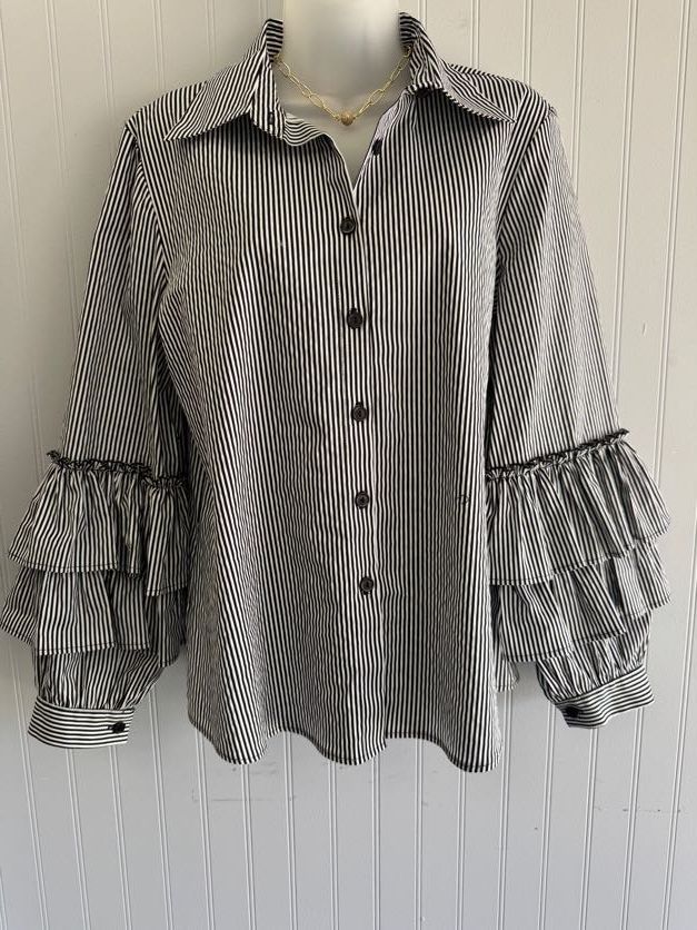 Black and White Stripe Blouse