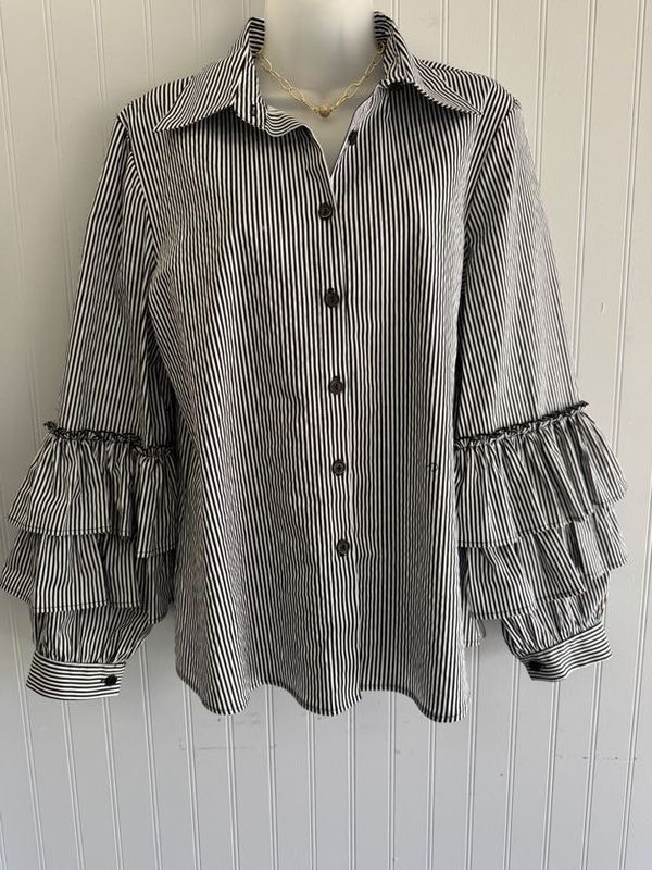 Black and White Stripe Blouse