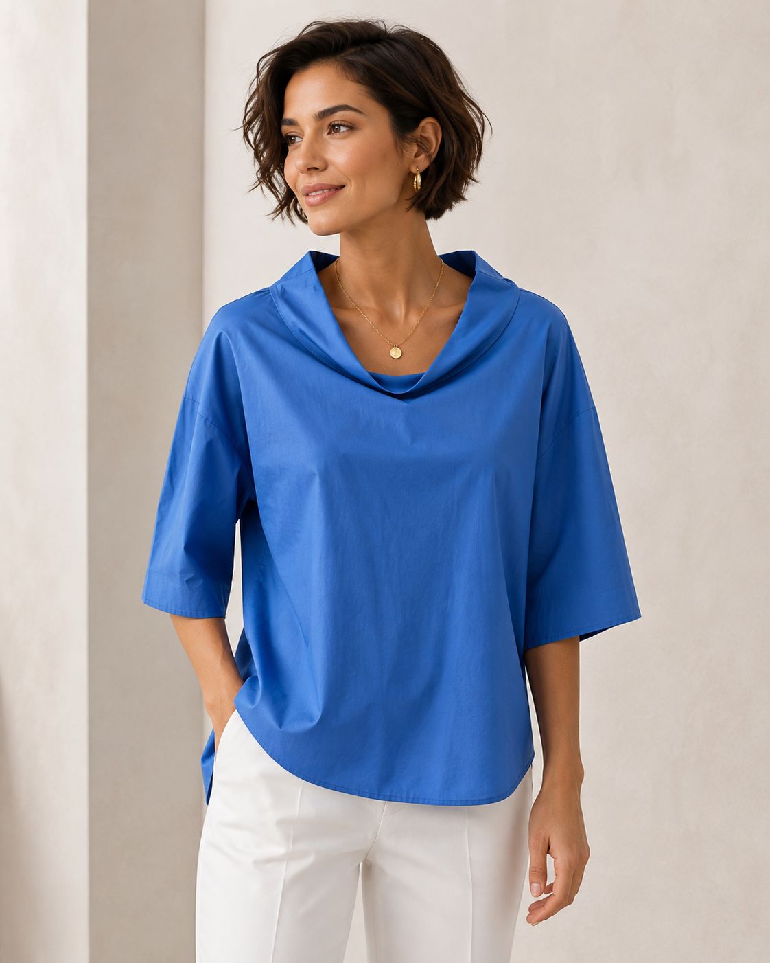 Blue Top 3/4 Sleeve