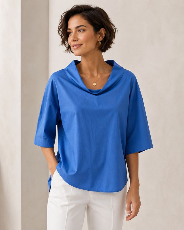 Blue Top 3/4 Sleeve