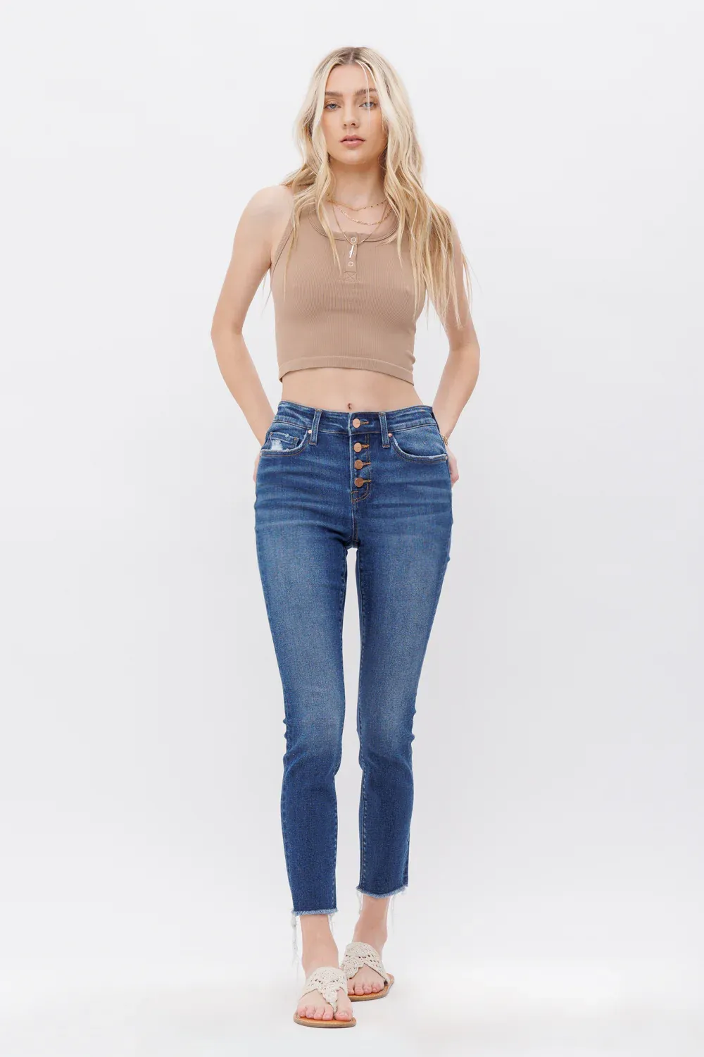 MR Crop Skinny with Buttons