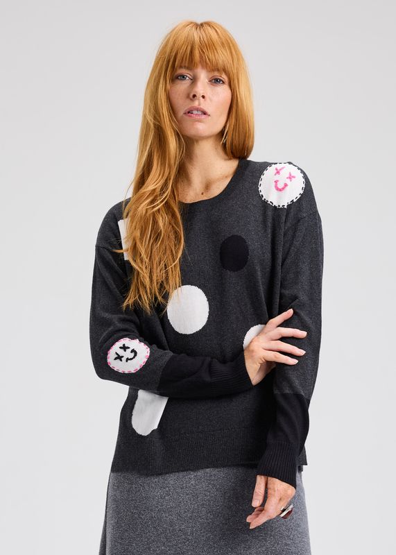 Sport Intarsia Sweater Charcoal