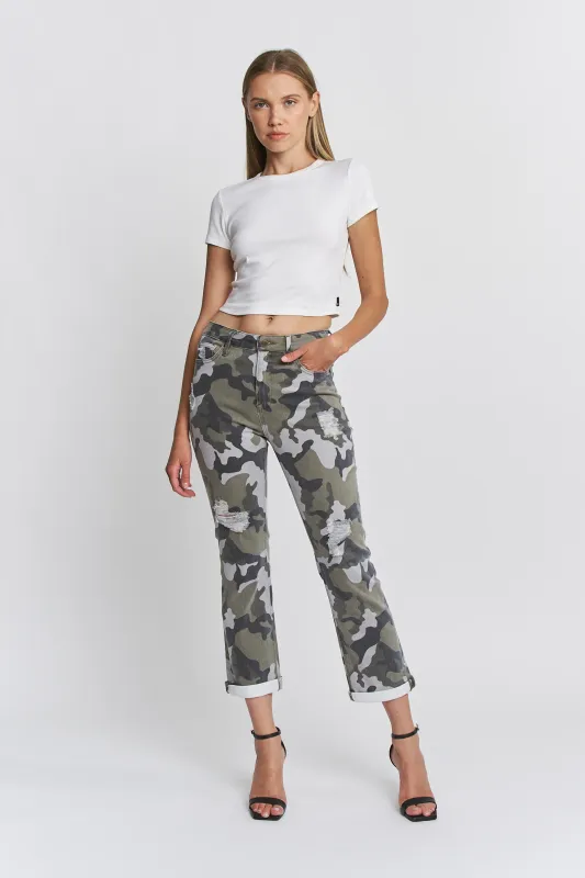 HR Straight Crop Camo
