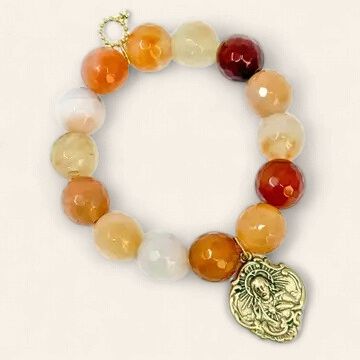 Faceted Bermuda Agate Brac