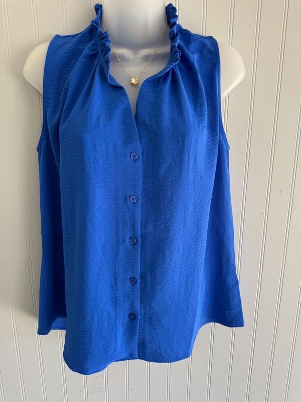 Ladies Woven Shirt Blue