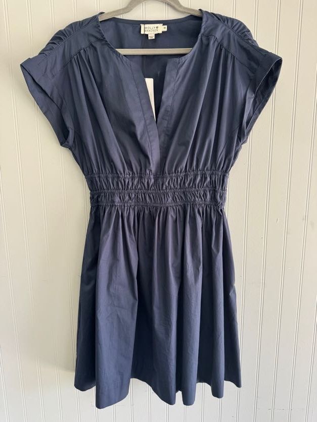 Ladies Woven Navy Dress