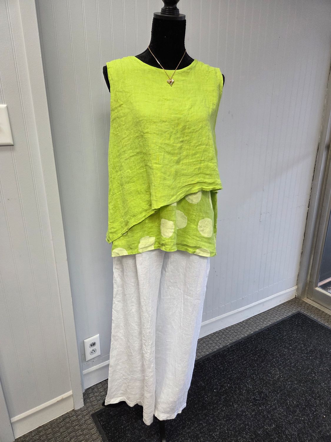 Sleeveless Layered Polka Top
