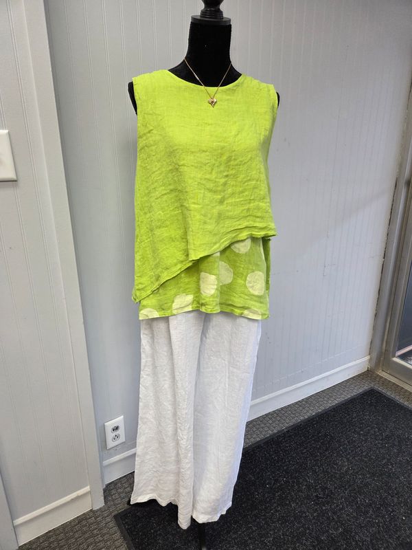 Sleeveless Layered Polka Top