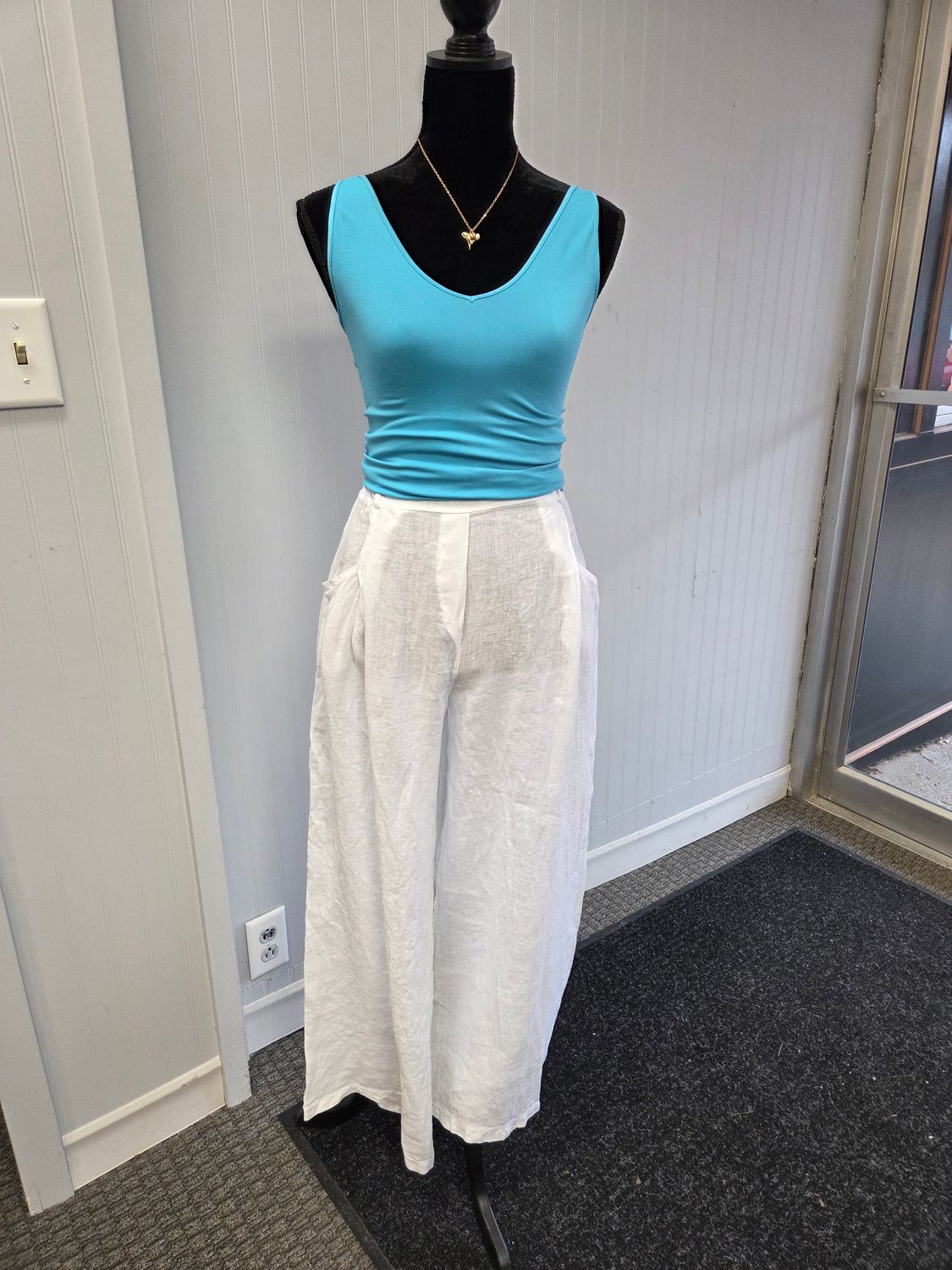 Faux Zip pleated Pants