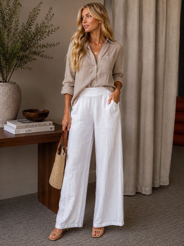 Faux Zip pleated Pants