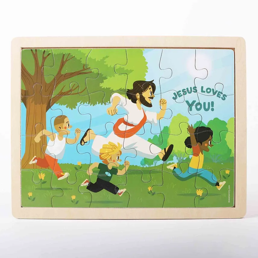 Jesus Playing Wooden Jigsaw puzzle.