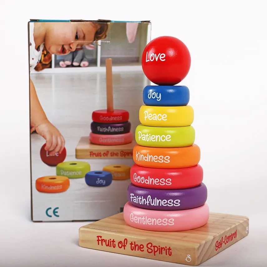 Fruit of the Spirit Wooden Stacking rings