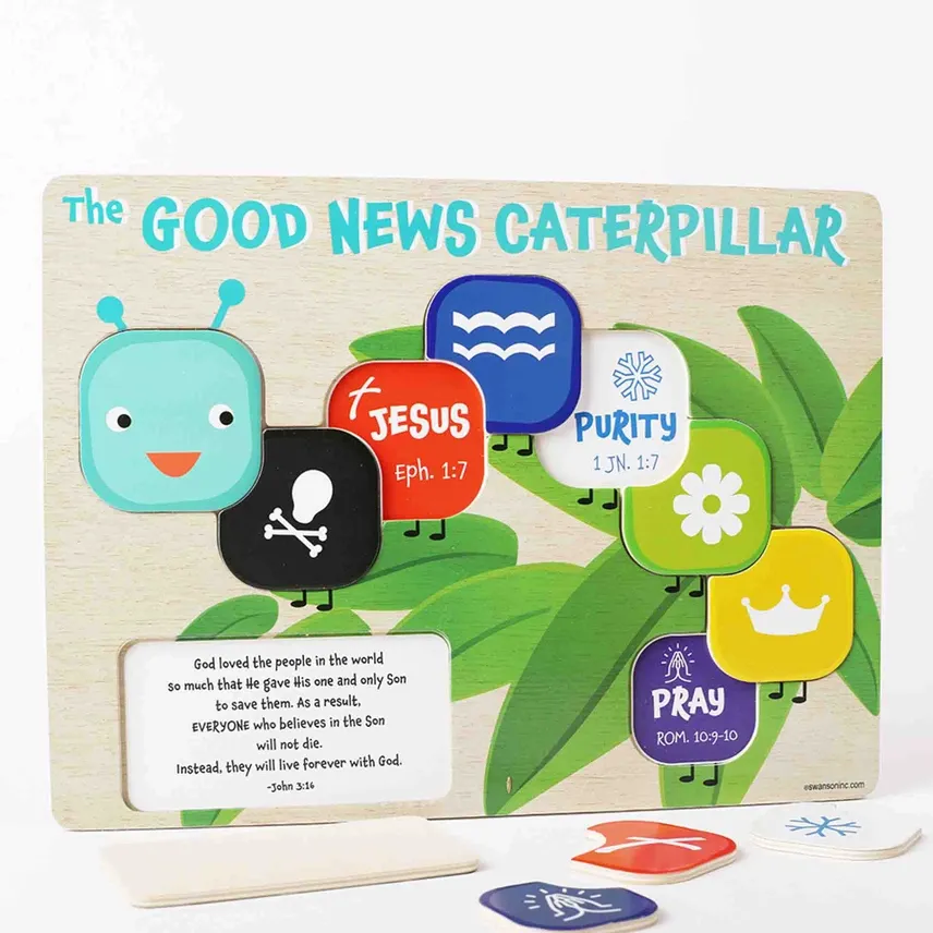 Chunky Good News Caterpillar Wooden puzzle