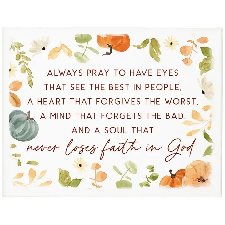 Always Pray Fall Canvas