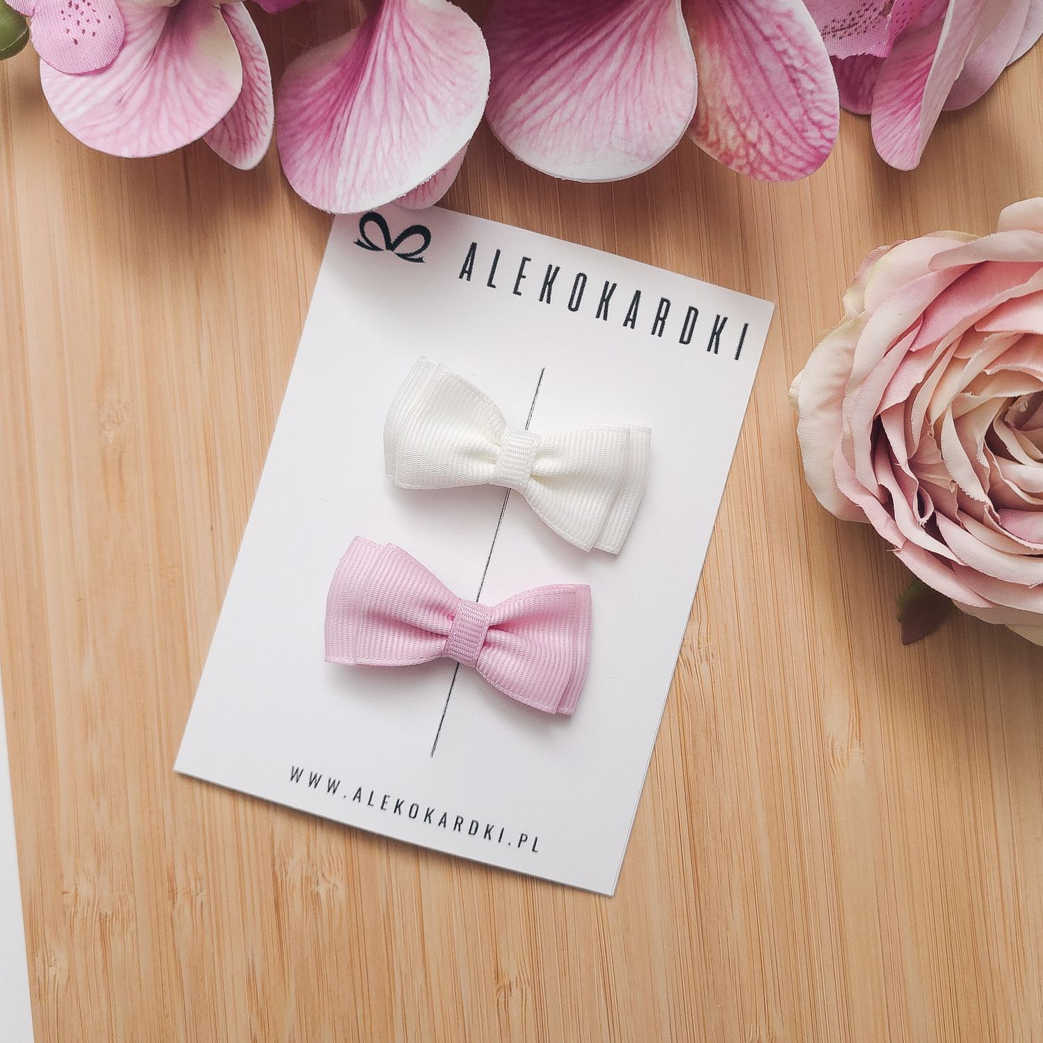 Spinka do włosów biało różowa