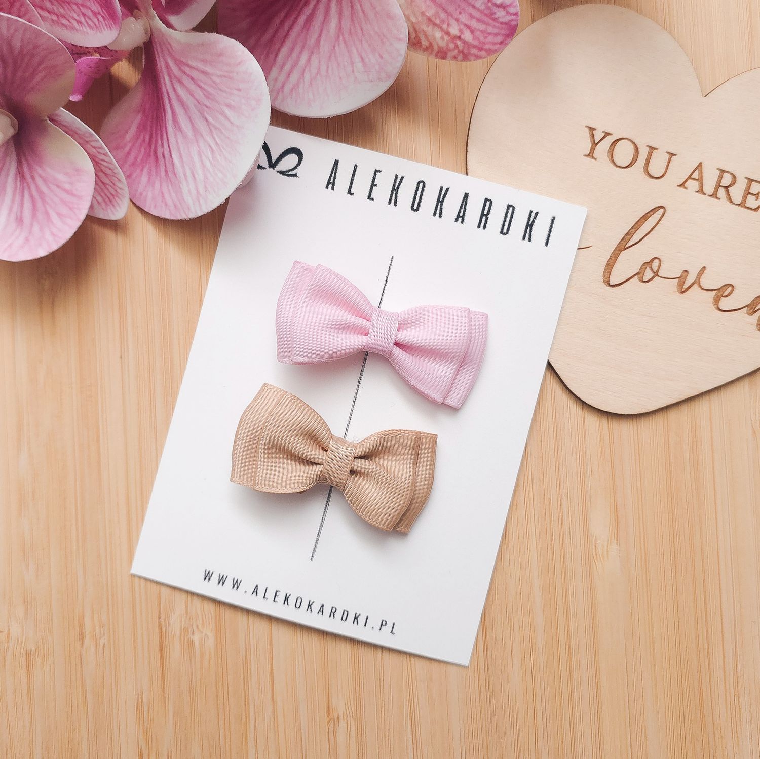 Spinka do włosów różowo beżowa