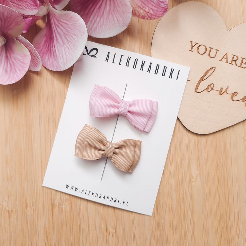 Spinka do włosów różowo beżowa