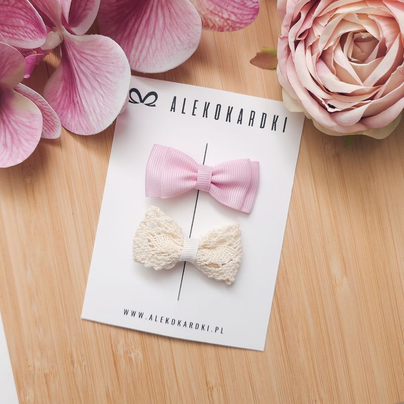 Spinka do włosów różowo kremowa