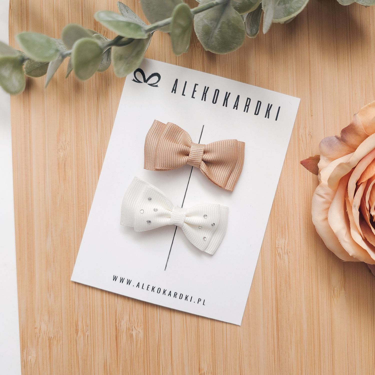 Spinka do włosów beżowo biała