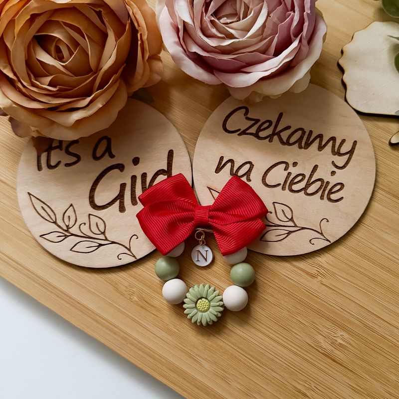 Agrafka zielony kwiatek