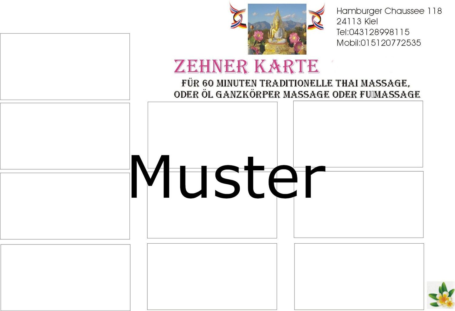 10ner Karte Aroma ÖL-Massage    45 Min.