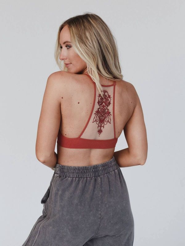 Tattoo Bralette - Rust