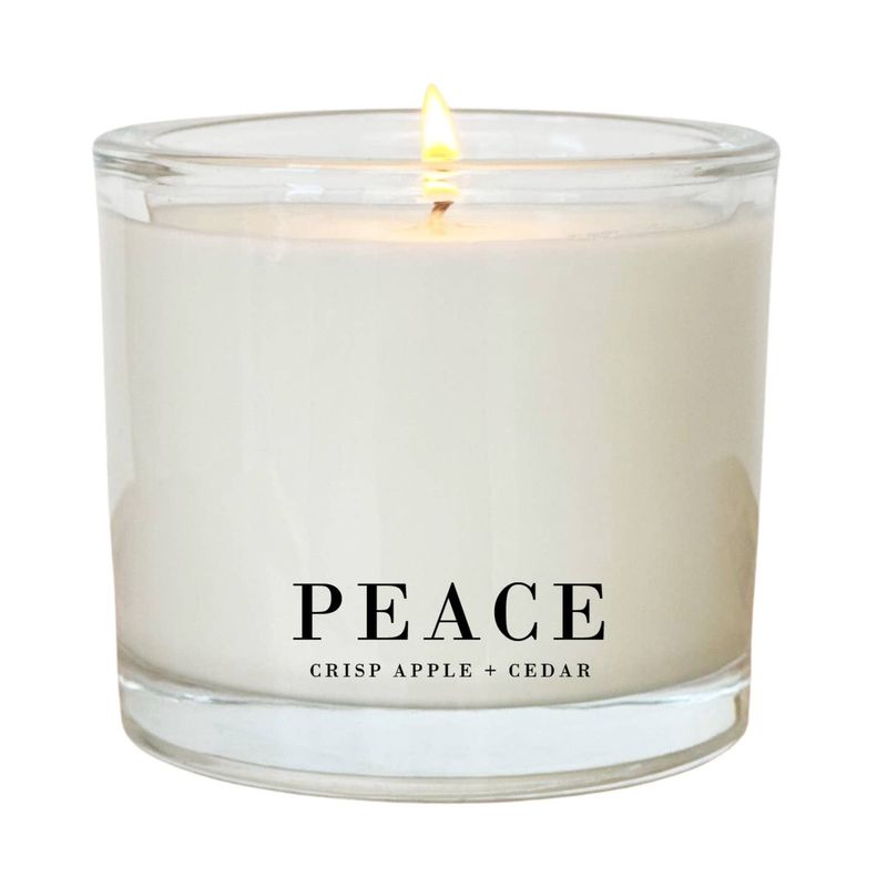 Peace | Crisp Apple &amp; Cedar  Candle - 9 oz.
