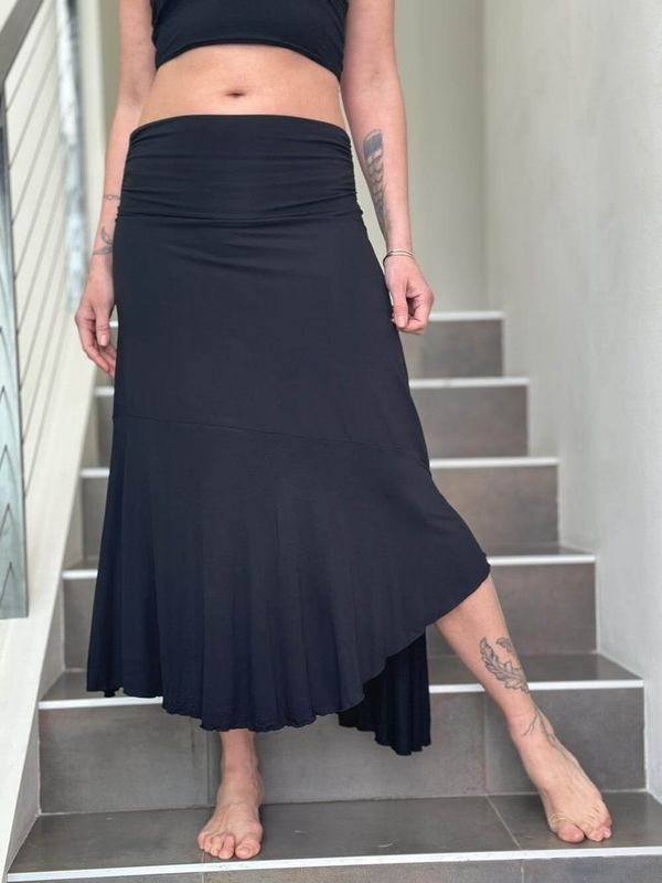Asymmetrical  Convertible Skirt -  Black