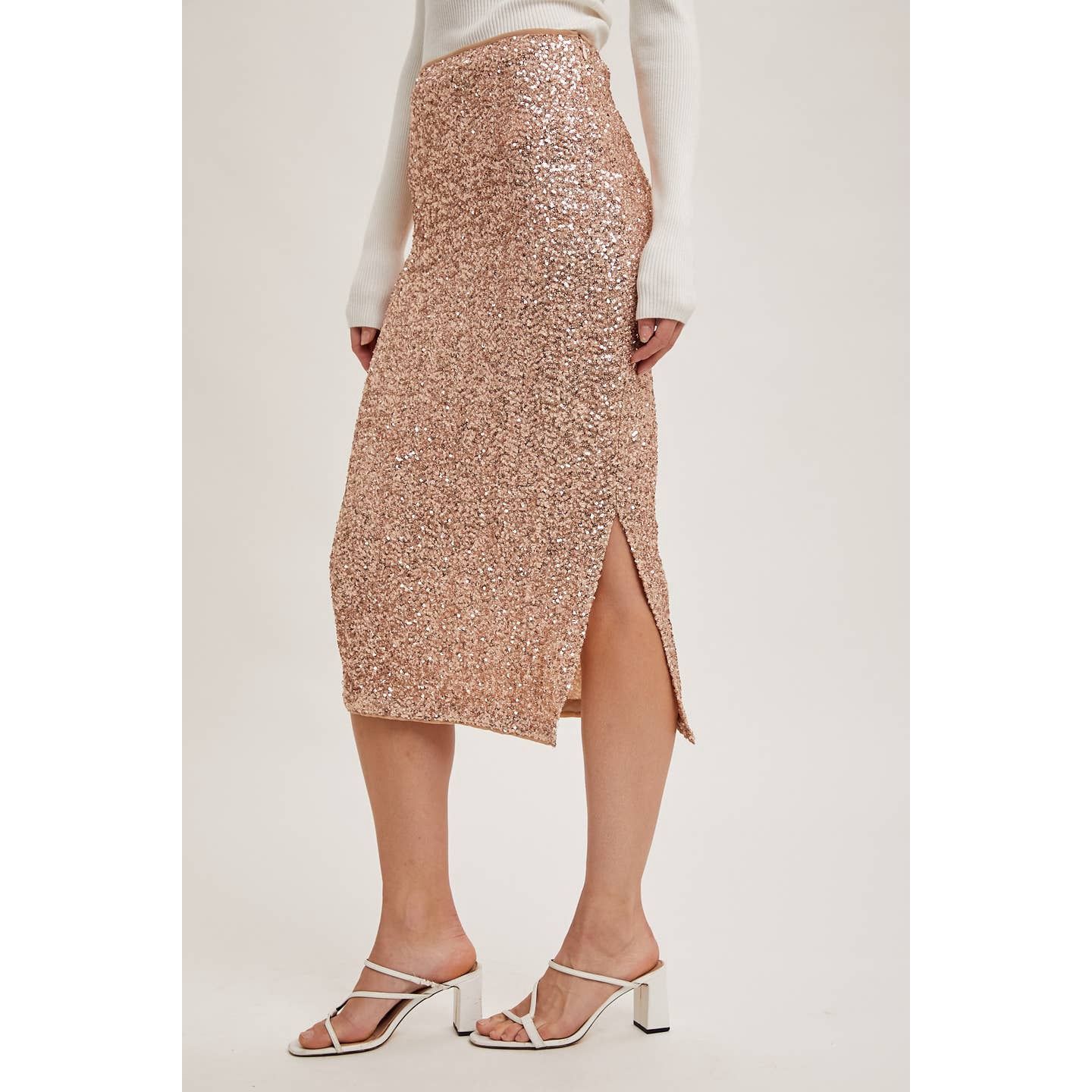 Sequin Midi Skirt Party Wear