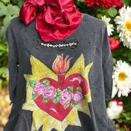 Blazing Heart Tattered Tee