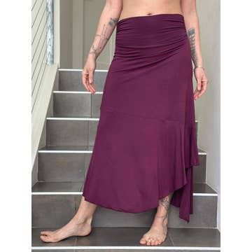 Asymmetrical Convertible Skirt - Jam