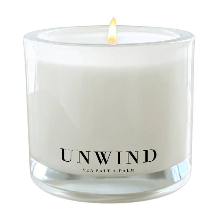 Unwind | Sea Salt + Palm      Candle - 9 oz.