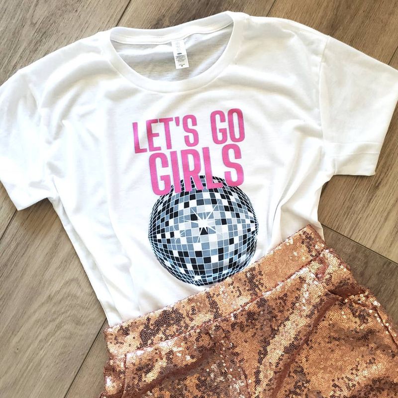 Let’s Go Girls Disco Ball Graphic Tee