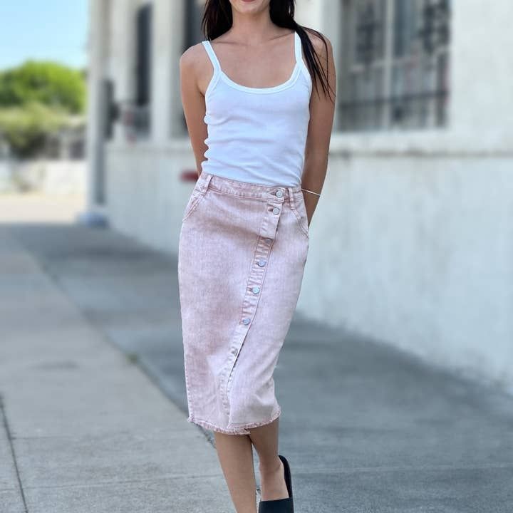 Blush Jean Skirt