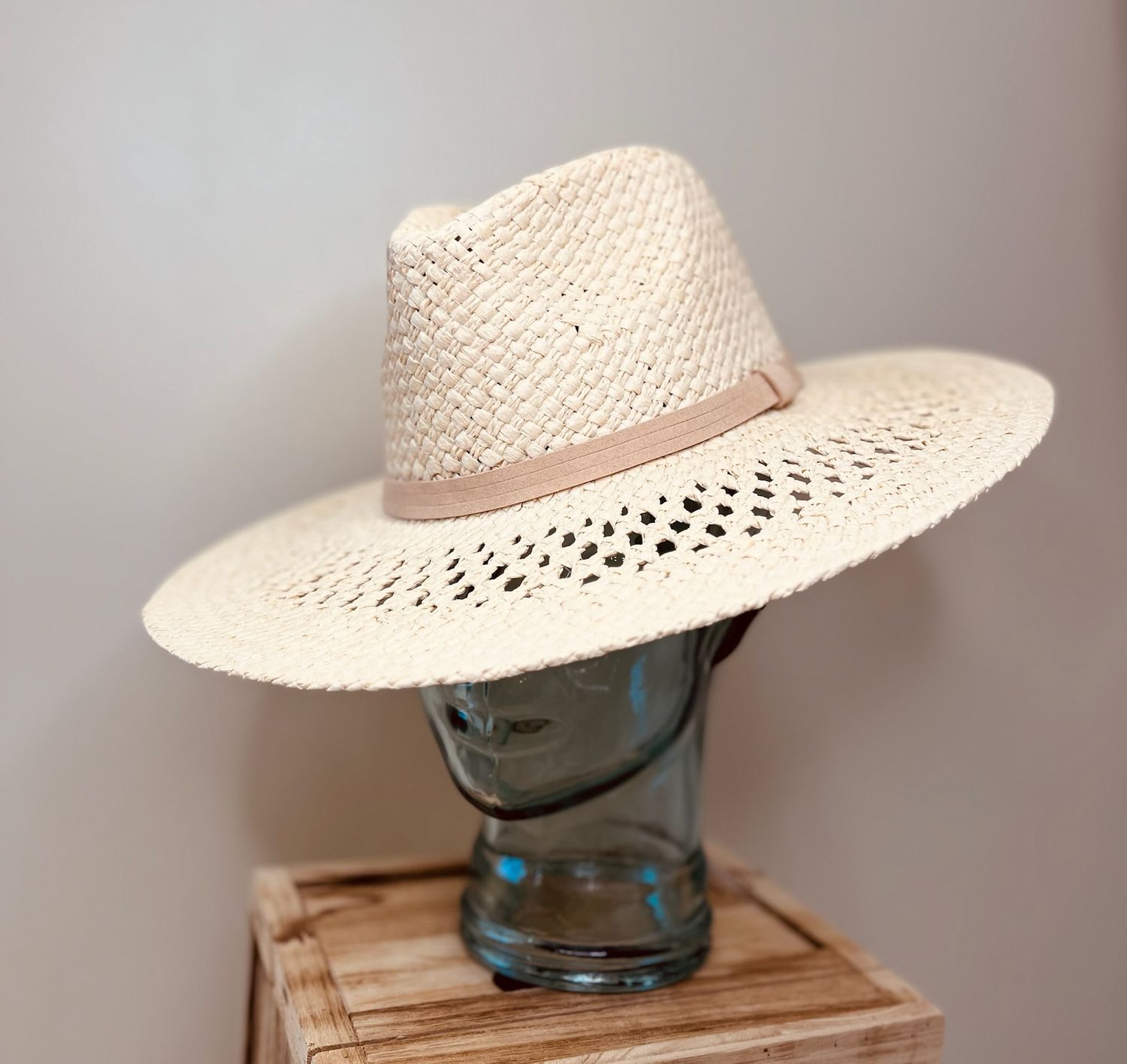 Woven Hat with Cream Strap